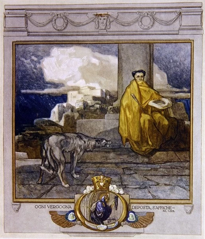 Illustrazione dalla Divina Commedia di Dante, Purgatorio, Canto XI